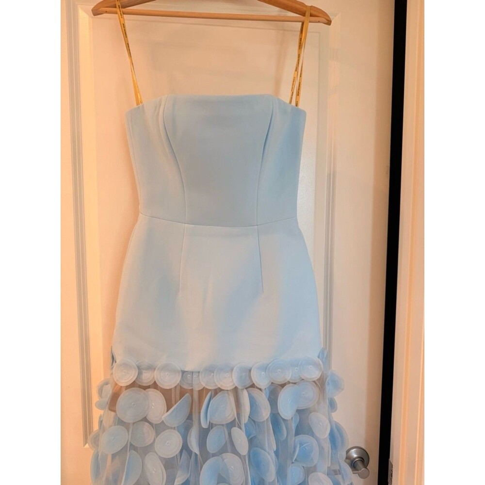 NEW BRONX AND BANCO Harper Strapless Powder Blue Gown with Appliqué, wedding - Picture 7 of 16